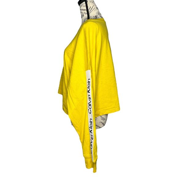 Calvin Klein Performance (M) Cropped Logo Stripe Long Sleeve Crew Neck Top Tee - Picture 3 of 9